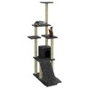 vidaXL Cat Tree Dark grey Engineered wood, plush, sisal 61.0 in tall - 3 of 4
