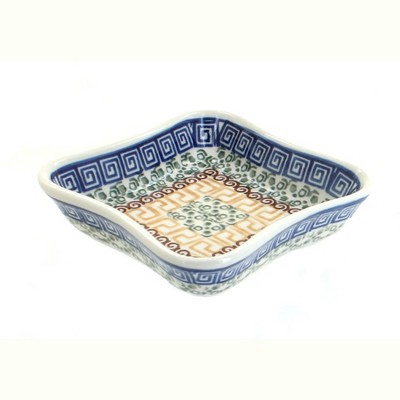 Blue Rose Polish Pottery Athena Small Square Dish