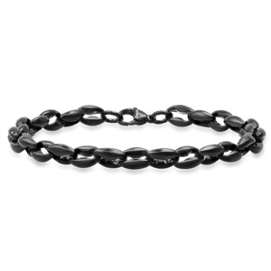 Steeltime Men's black ip stainless steel gucci link bracelet - 1 of 4