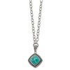 Chisel Stainless Steel Antiqued and Imitation Turquoise Pendant on a 20.5" Open Link Chain Necklace - 4 of 4