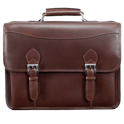 Siamod Belvedere 1  Leather Double Compartment Laptop Briefcase (Cognac)