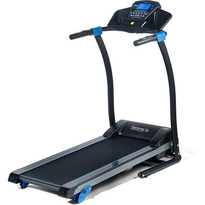 SereneLife Smart Digital Manual Incline Treadmill - Black & Blue