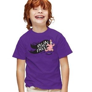 Boys' Spongebob Squarepants Run Free! T Shirt Purple Medium - 1 of 4