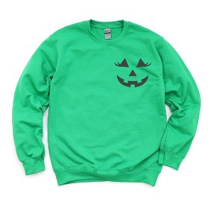 Simply Sage Market Women's Graphic Sweatshirt Embroidered Lady Jack- O - Lantern - 1 of 4