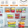 40 PCS Food Storage Containers with Lids Airtight (20 Containers & 20 Lids), Plastic Storage Meal Prep Container-Stackable 100% Leakproof & Microwave - 3 of 4