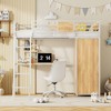 Twin Size Loft bed with L-Shape Desk and Wardrobe 4B - ModernLuxe - 2 of 4