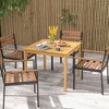 Costway Patio Dining Table Acacia Wood Square Outdoor Bistro with 1.9'' Umbrella Hole Yard - image 4 of 4