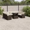 vidaXL 10 Piece Patio Sofa Set with Cushions Brown and Cream Poly Rattan - Without Storage - 2 of 4