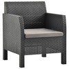 vidaXL 2 Piece Patio Lounge Set with Cushion PP Rattan Anthracite - 3 of 4