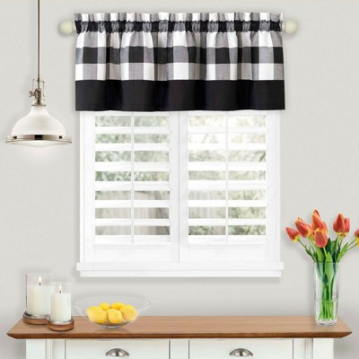 buffalo plaid valance black and white