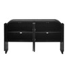 Hostack 4-Door Wood Sideboard with Curvy Edge and Adjustable Shelves for Living Room and Kitchen, Black - 3 of 4