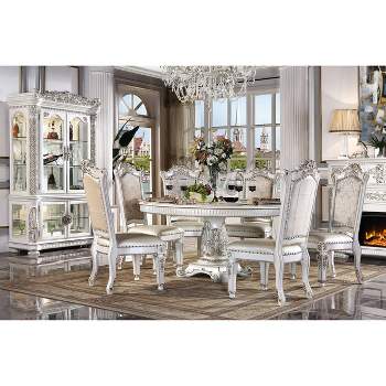 100" Vendome Dining Table Antique Pearl Finish - Acme Furniture