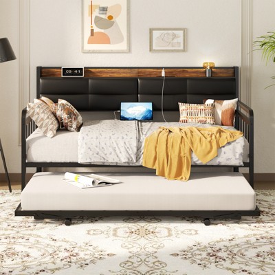 Aheaplus Daybed with Trundle and Charging Station