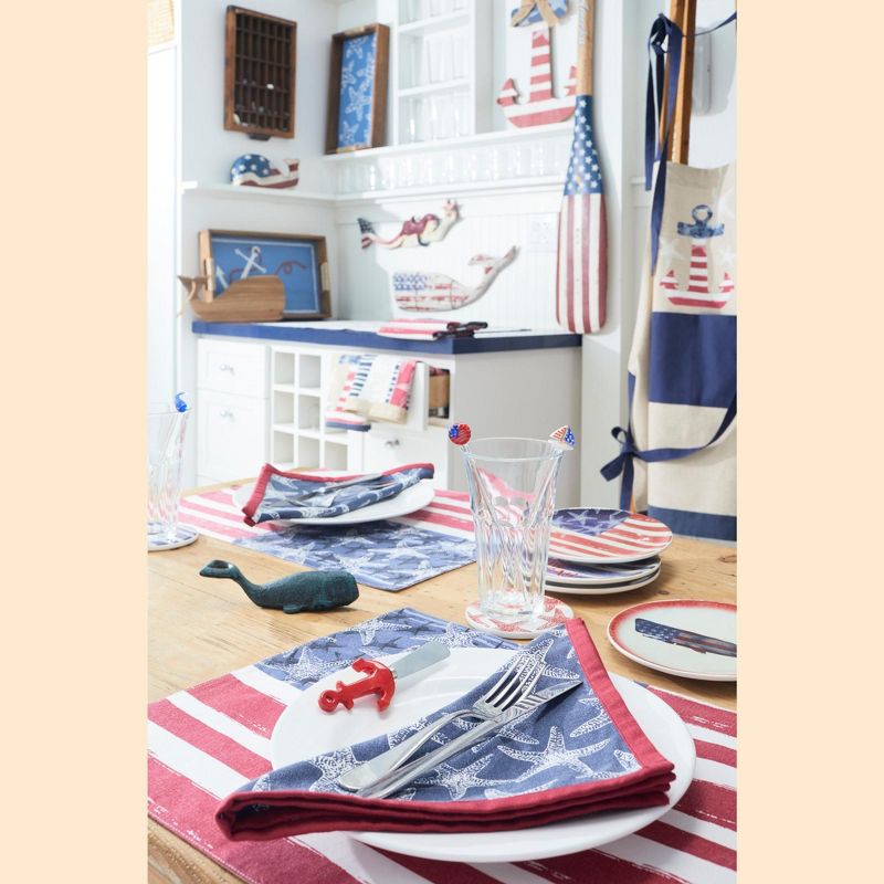 Beachcombers 20" x 20" Patriotic Red White And Blue 4th of July Starfish Napkins Set Of 2, 2 of 5