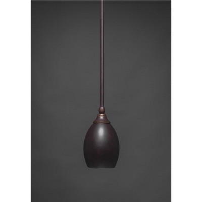 Toltec Lighting Any 1 - Light Pendant in  Dark Granite with 5" Dark Granite Oval Metal Shade Shade