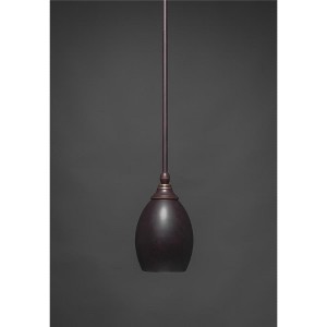 Toltec Lighting Any 1 - Light Pendant in  Dark Granite with 5" Dark Granite Oval Metal Shade Shade - 1 of 1