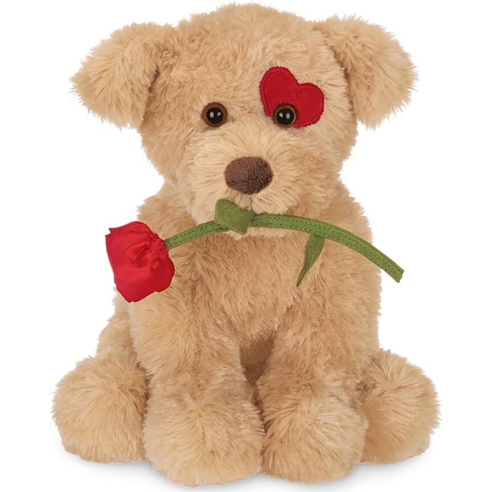 Bearington Conner Cuddlesmore Stuffed Animal Plush with a Heart and a Rose, 11 inches, For Ages 3-14