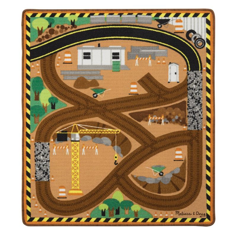 Melissa &#38; Doug Round the Site Construction Truck Rug, 5 of 11