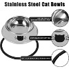2 Pcs Non-Slip Stainless Steel Small Cat Food Bowls - Unbreakable, 7 Oz, Removable Rubber Base, Easy to Clean, Lovely Color - 3 of 4