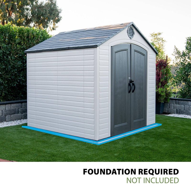 Lifetime 8&#39; x 7.5&#39; Outdoor Storage Shed Desert Sand, 4 of 10
