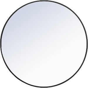 Elegant Lighting Metal frame Round Mirror 36 inch Black finish - 1 of 4