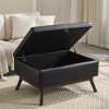 CAVINAS Storage Ottoman Bench, Mid-century Modern Square storage bench, Assembled, Suitable for living room, Entryway and Family Room - 2 of 4
