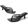 Kitten Heels for Women Square Toe Sandals Flip Flop Heels Thong Sandals 2 Inch Heels Sandals Black - 3 of 4