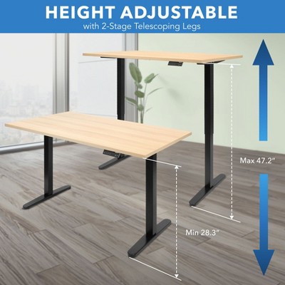 Mount-It! Dual Motor Black Adjustable Standing Desk Base