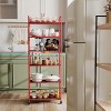 MaseiKar 6 Tier Storage Cart,Metal Kitchen Rolling Cart with Lockable Wheels & Baskets,10" Slim Storage Shelf for Kitchen,Bathroom,Laundry,Small Space - 3 of 4