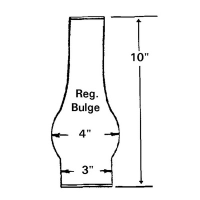 Clear Glass Oil Lamp Chimney Replacement Globe, 3" Base x 10" High