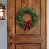 Puleo 22" Artificial PE Cypress Christmas Wreath with Red and Gold Bow - 2 of 4