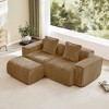 QingMoon Modular L Shape Sofa Couch, 78" Velvet 2 Seat Sofa with Pillows and Movable Ottoman, Streamlined Design Boneless Couch for Living Room - 2 of 4