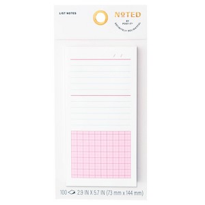 Noted by Post-it 3"x6" List and Grid Sticky Notes 100ct - 1 of 3