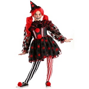 HalloweenCostumes.com Girl's Wonderland Red Clown Halloween Costume | Kids Clown Attire for Playful Dress-Up Fun - 1 of 4
