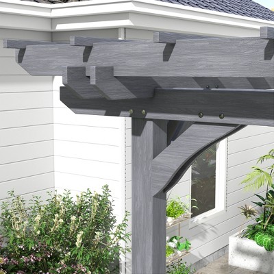 12 Ft. Gray Solid Wood Outdoor Pergola