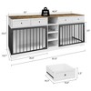 Double Dog Crate Furniture, Large Wooden Dog House with 4 Drawers - 2 of 4