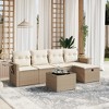 vidaXL Garden Sofa Set Beige and black - 2 of 4