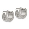 Chisel Stainless Steel Polished with CZ Cross 7mm Hinged Hoop Earrings - 2 of 4