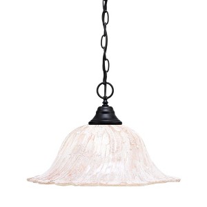 Toltec Lighting Any 1 - Light Pendant in  Matte Black with 16" Italian Ice Shade - 1 of 1