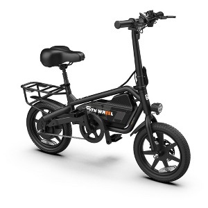 5TH WHEEL TRANSIT Folding Electric Bike - 700W Peak, 20 mph, 20 Mile Range, 265 lbs Capacity, with 14" Pneumatic Tires - 1 of 4