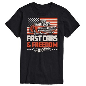 Men's - Hot Wheels - Rodger Dodger Fast Cars & Freedom Flag Short Sleeve Graphic T-Shirt - 1 of 3