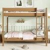 NicBex Twin/Twin Bunk Bed,Eco-Friendly Rubber Wood Bunkbeds with Ladder and Safety Guardrail,Space-Saving Bunk Bed Platform for Teens&Adults,250 Max - 2 of 4