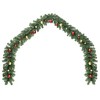 Aghana Digitals 16ft Green PVC Christmas Garland with 450 Lifelike Branches, 32 Gold/Red Baubles - - 2 of 4