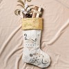 Aoibox 2 Pack 21 Inch White Gold Christmas Stockings Embroidered Elegant Fireplace Decor with Name Tag Soft Plush Handcrafted - 4 of 4
