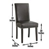 Vinyl Side Chair with Memory Foam Seat, Wood and Chrome Nailhead and Easy-to-Clean Surface (Set of 2) - 2 of 4