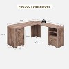 SinCiDo Home Office Desk, Modern Farmhouse 59" Computer Desk w/File Cabinet for Letter, T4, F4 Legal Storage, for Writing & Studying - 2 of 4