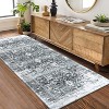 Acekool Vintage Washable Runner - 2x6 Non-Slip Rug in Soft Grey - 2 of 4