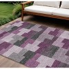 Merlot Mauve And Charcoal Geometric Washable Indoor Outdoor Area Rug - 2 of 4