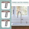 WOWOW 15.3 in. Single Handle Pull Down Sprayer Kitchen Faucet with Soap Dispenser and 360° Spout Swivel - 4 of 4