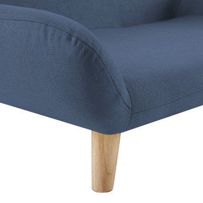 Small Blue Fabric Elevated Pet Sofa with Wooden Legs